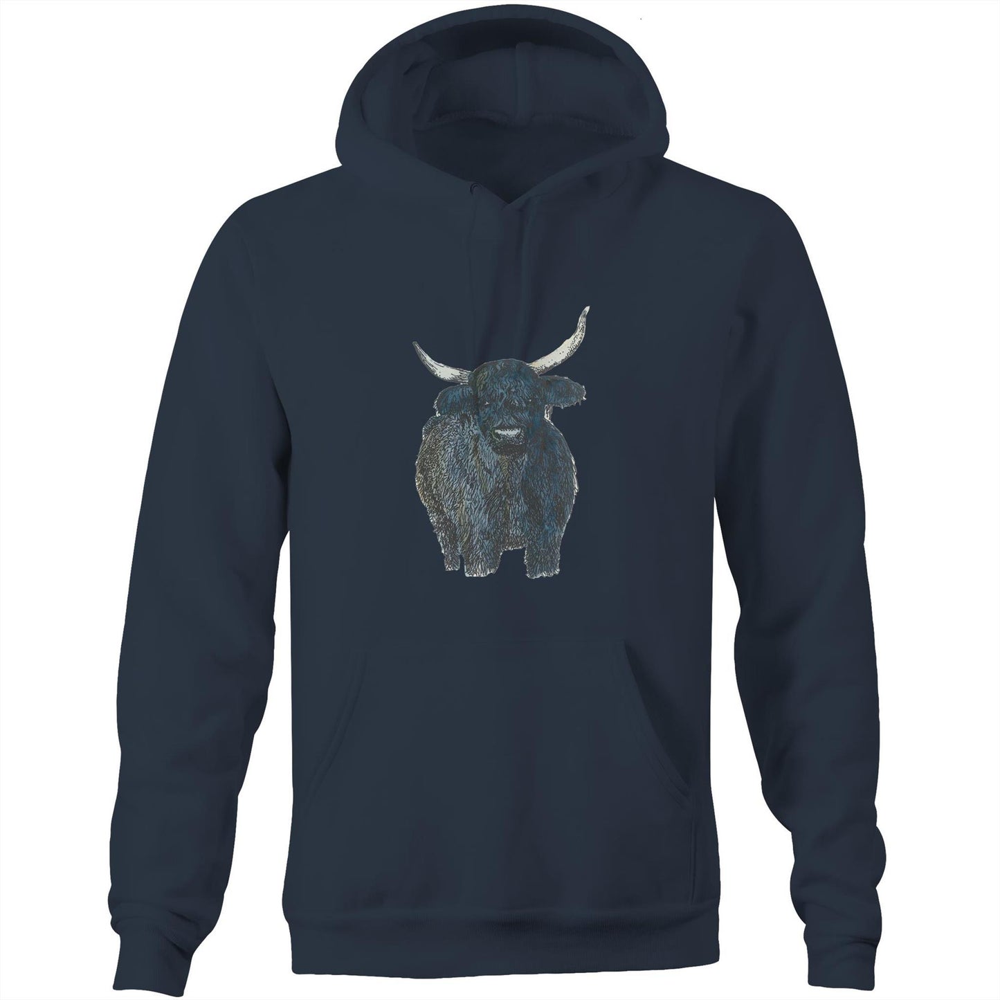 Cotton Pocket Hoodie - Highland cow