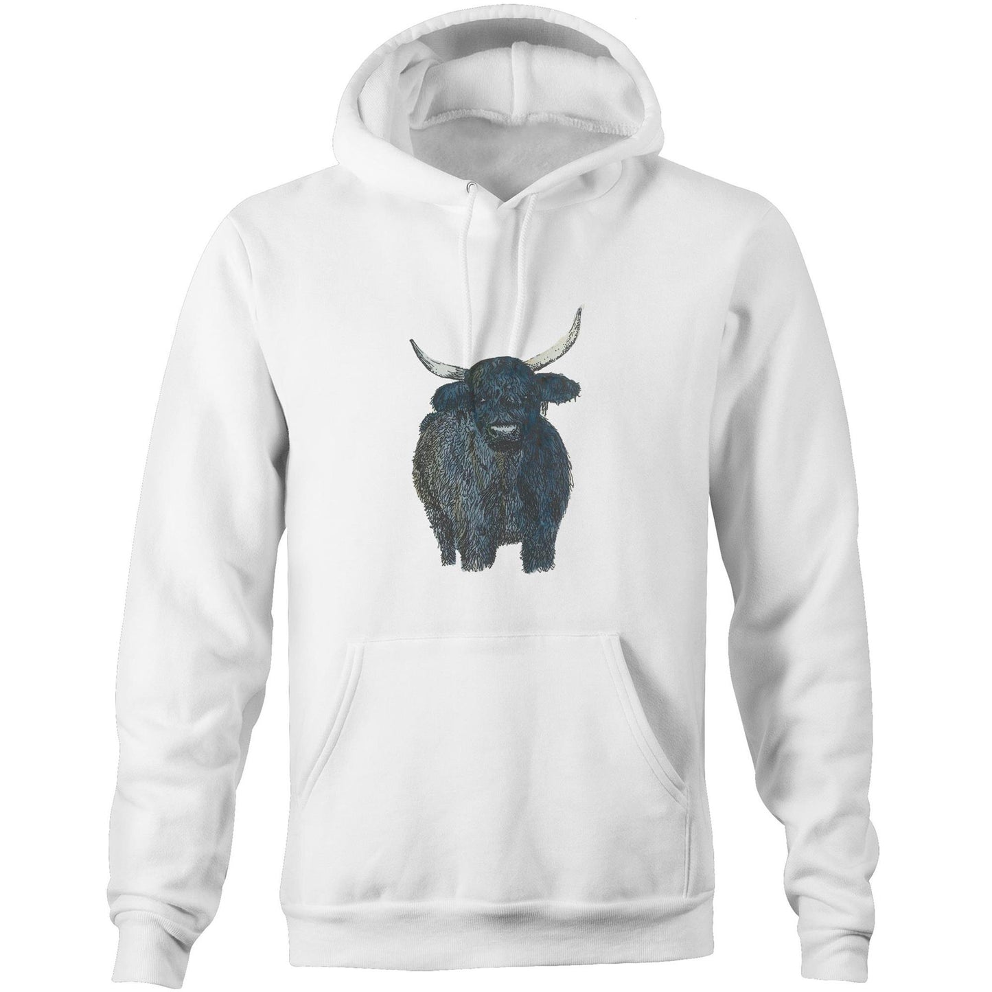Cotton Pocket Hoodie - Highland cow