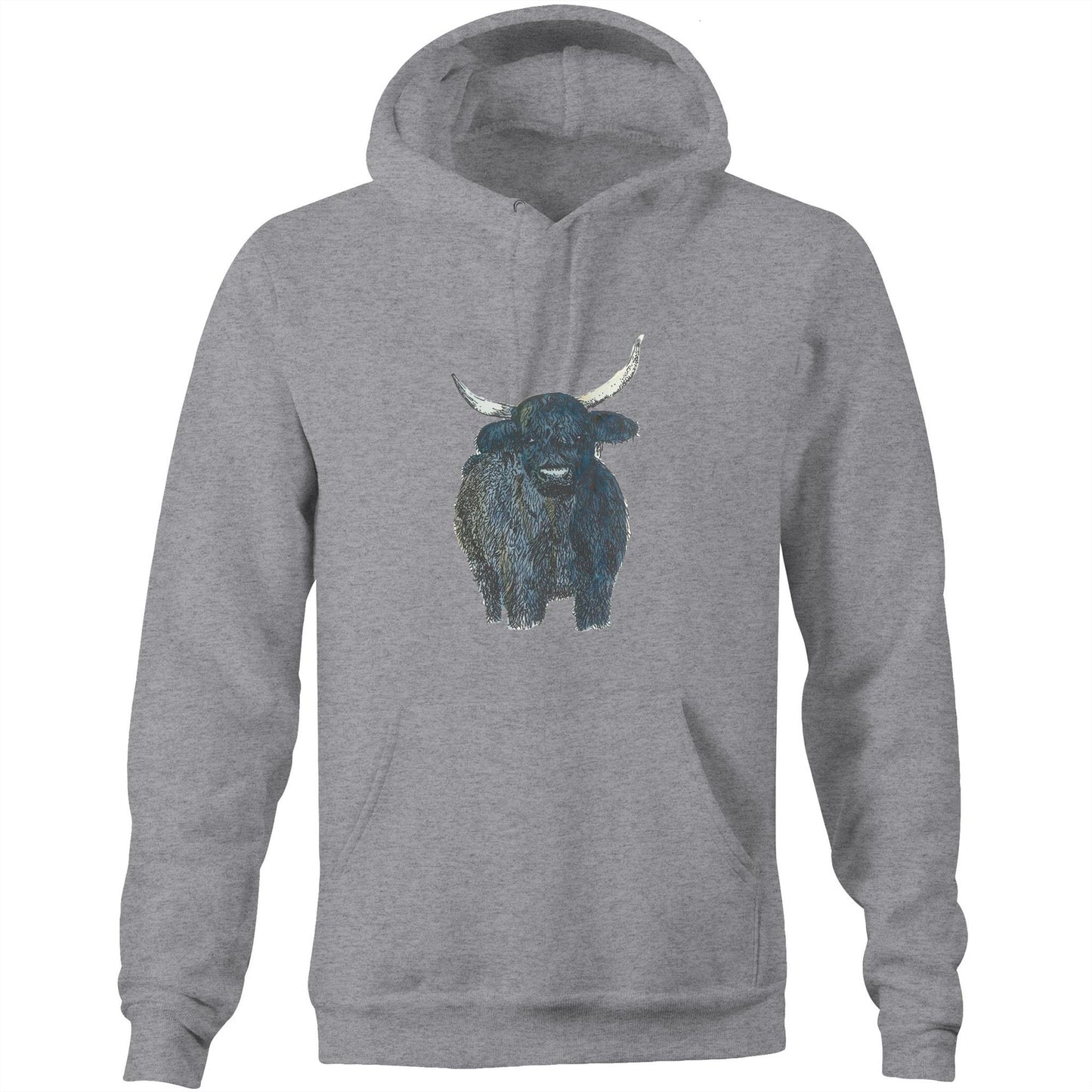 Cotton Pocket Hoodie - Highland cow