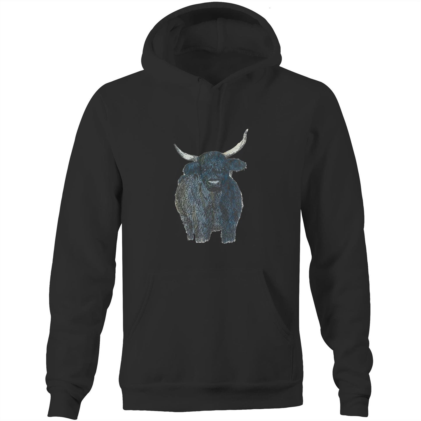 Cotton Pocket Hoodie - Highland cow