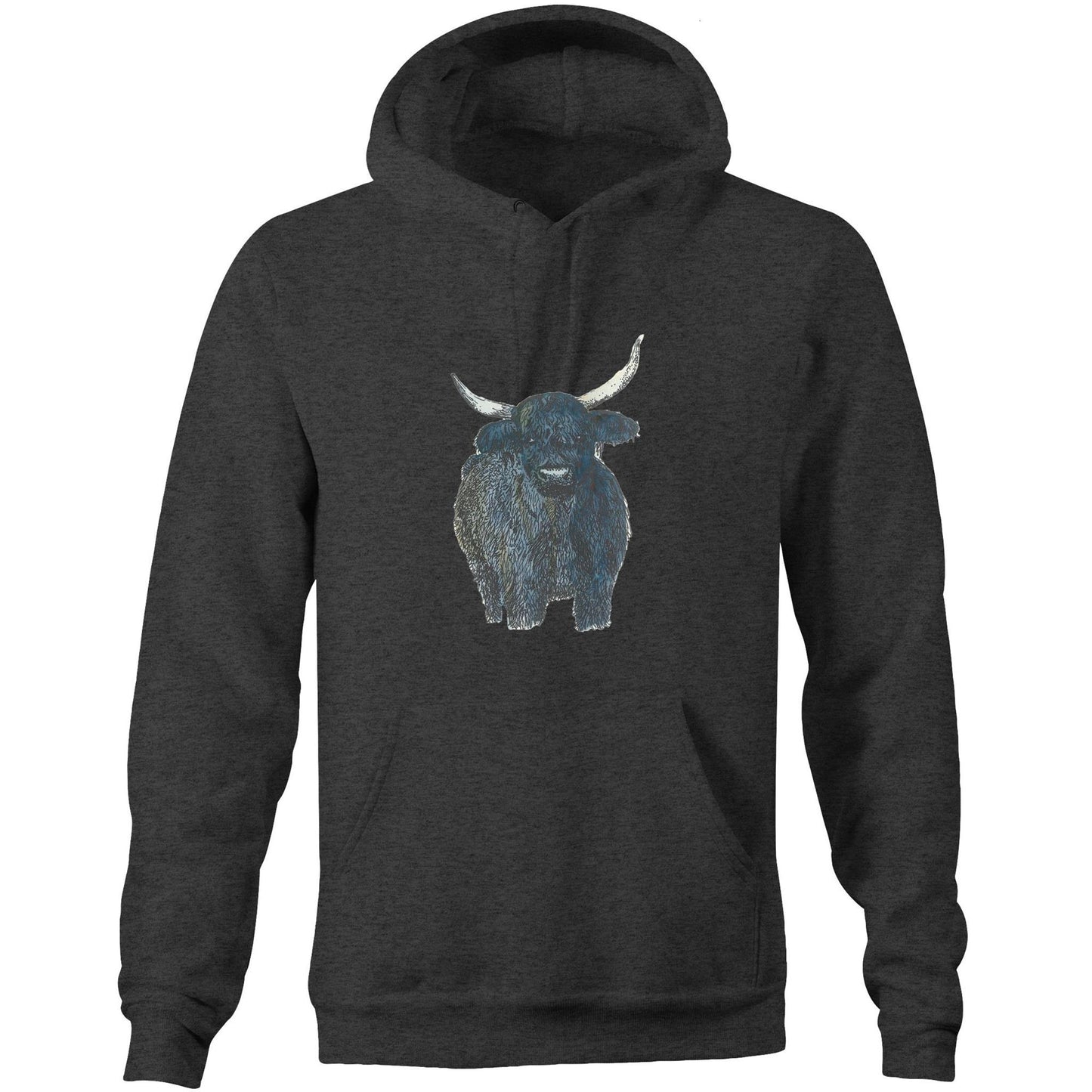 Cotton Pocket Hoodie - Highland cow