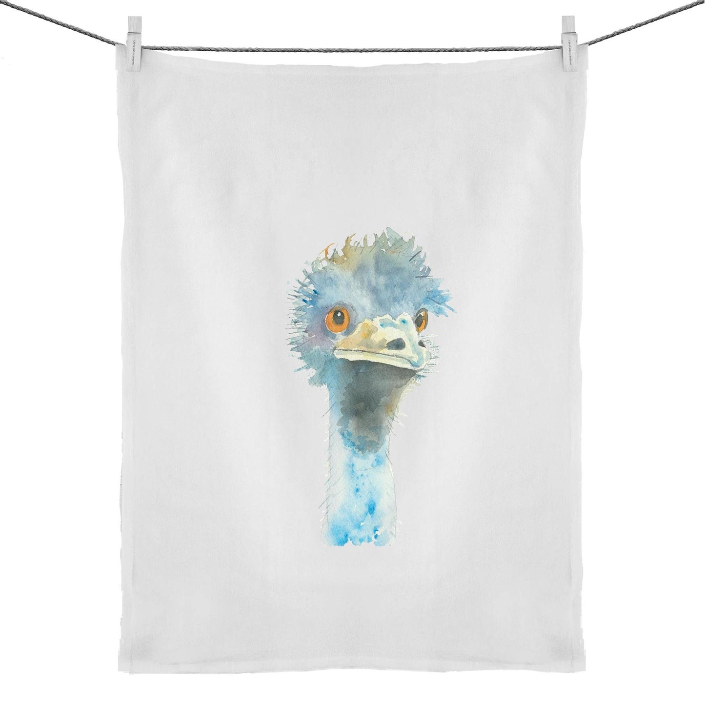 Linen and Cotton Tea Towel - Emu