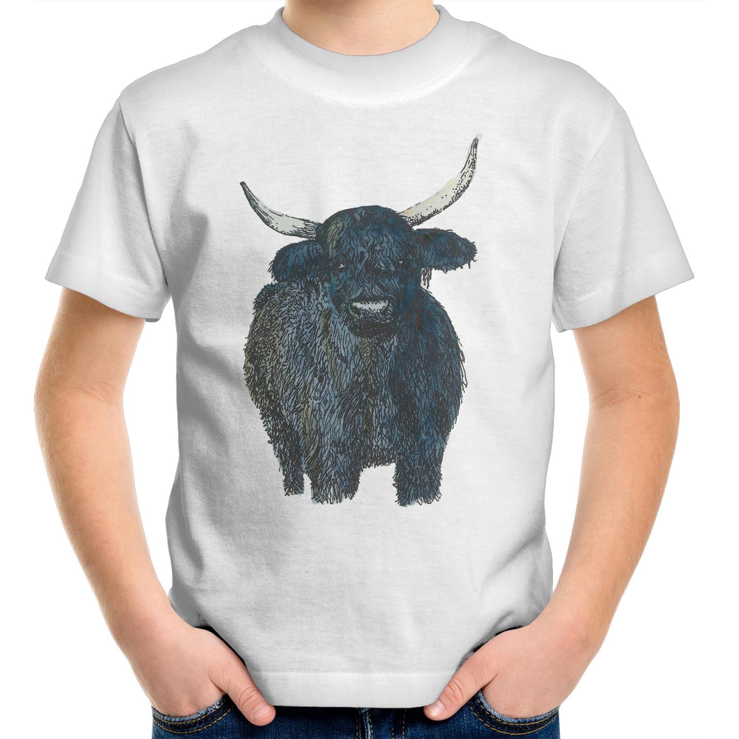 Kids and Youth T-Shirt - Highland Cow