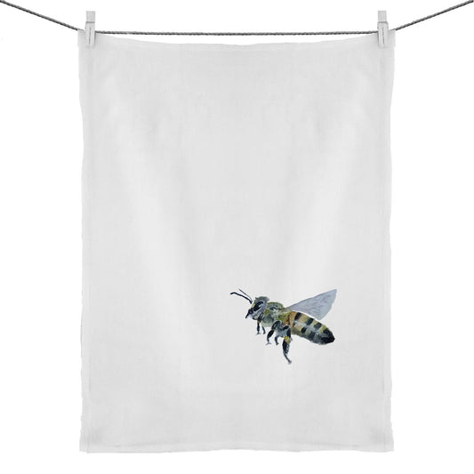 Linen and Cotton Tea Towel -Bee