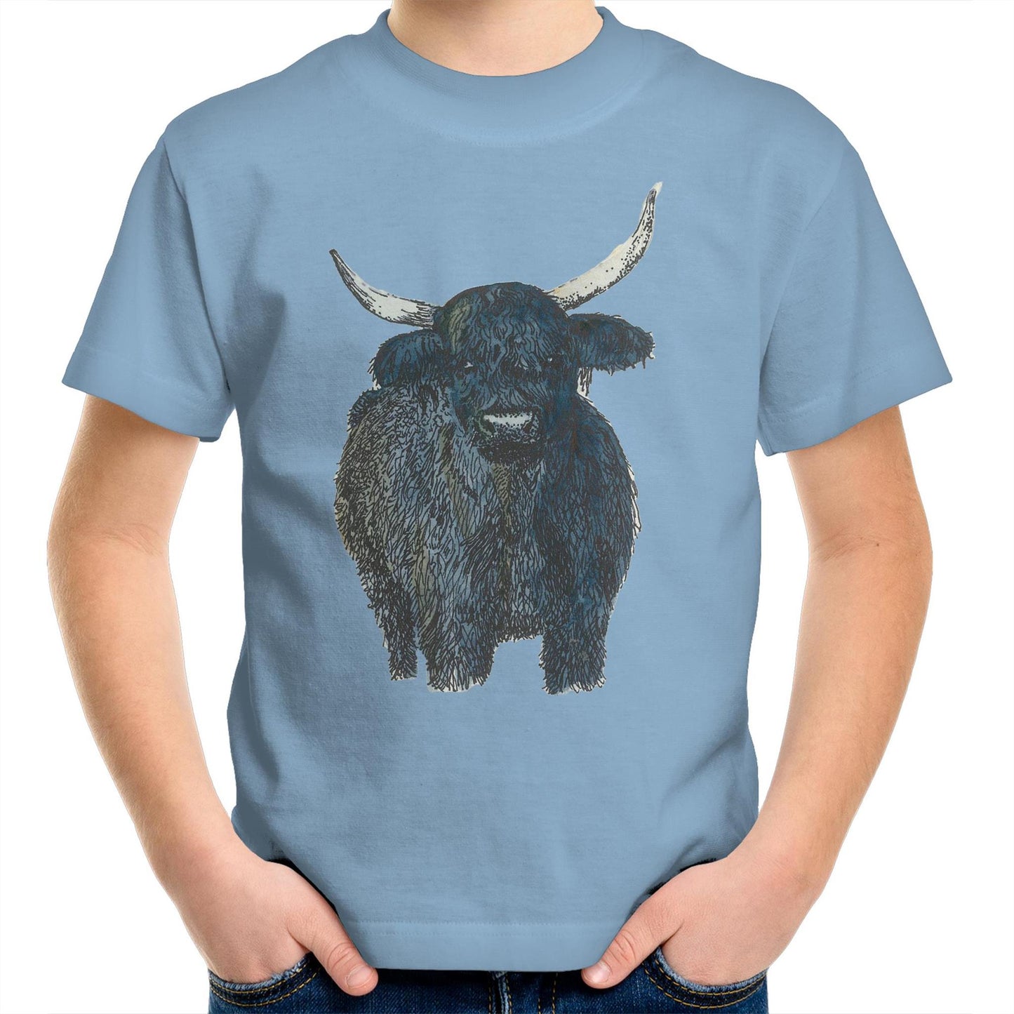 Kids and Youth T-Shirt - Highland Cow