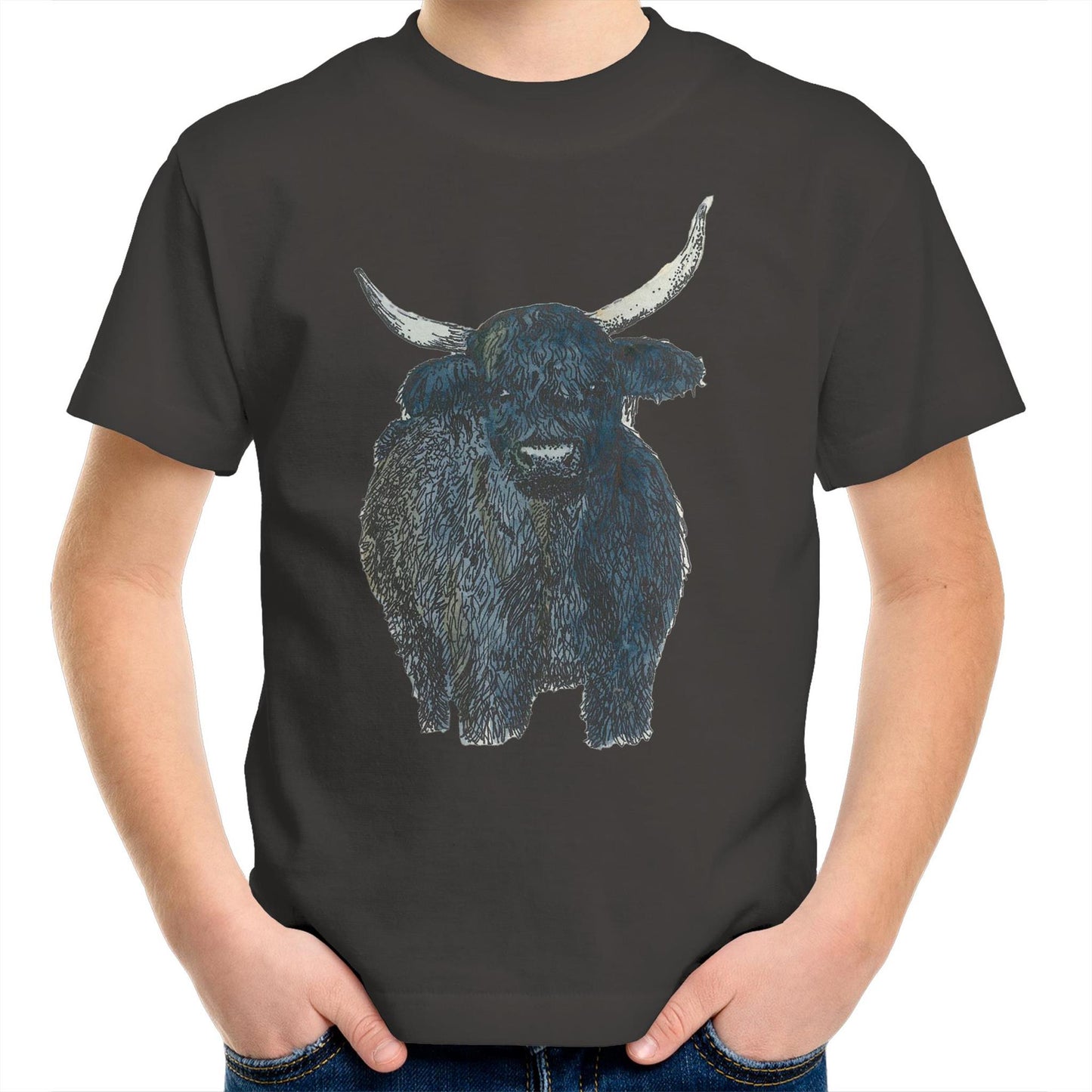 Kids and Youth T-Shirt - Highland Cow