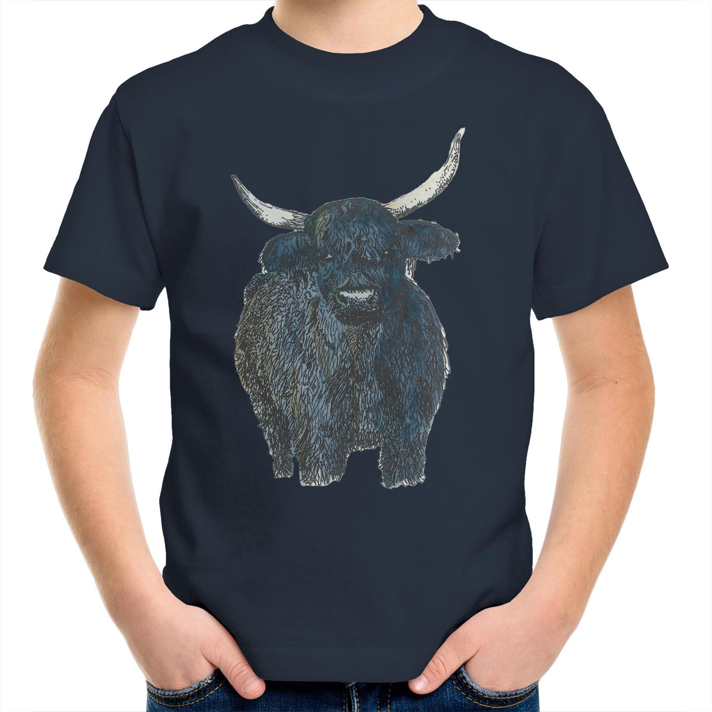 Kids and Youth T-Shirt - Highland Cow