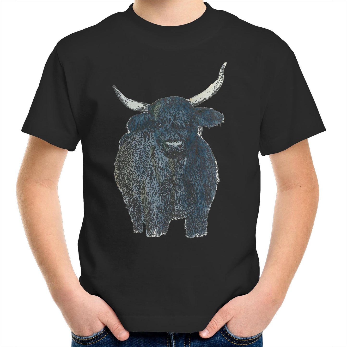 Kids and Youth T-Shirt - Highland Cow