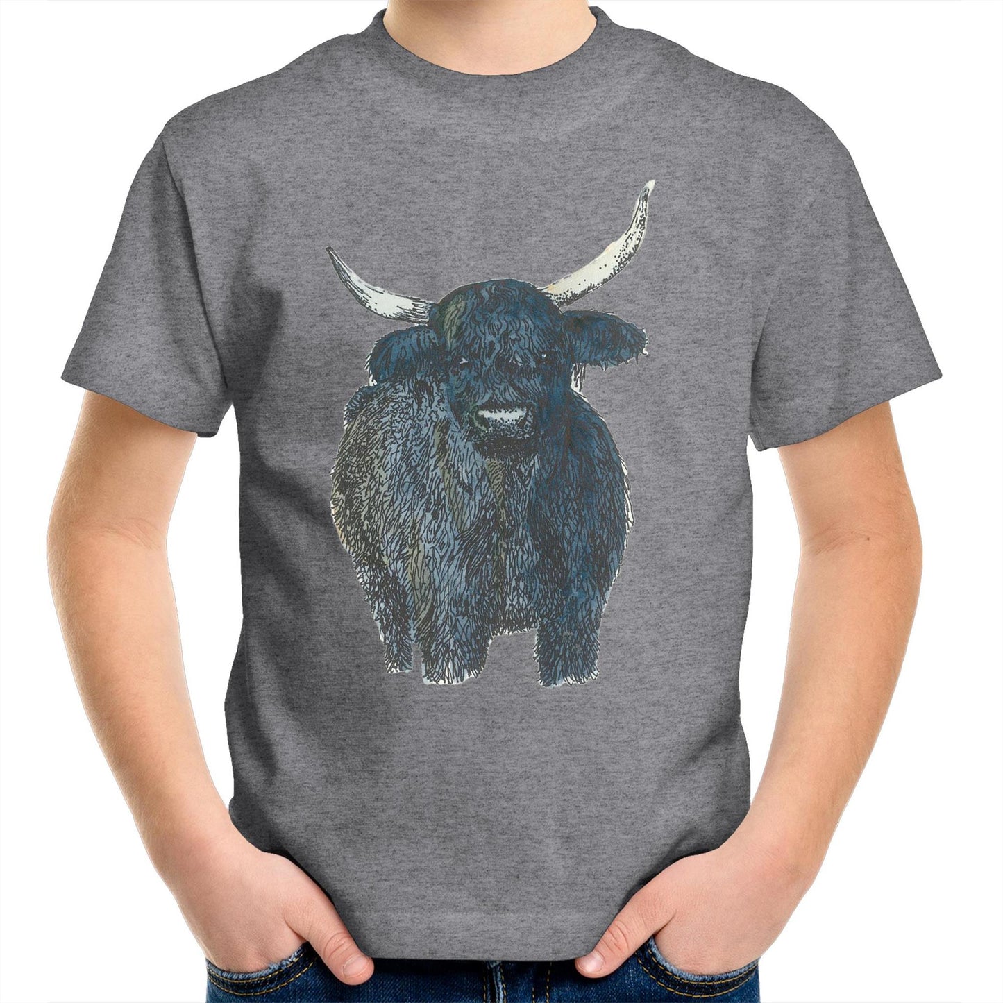 Kids and Youth T-Shirt - Highland Cow